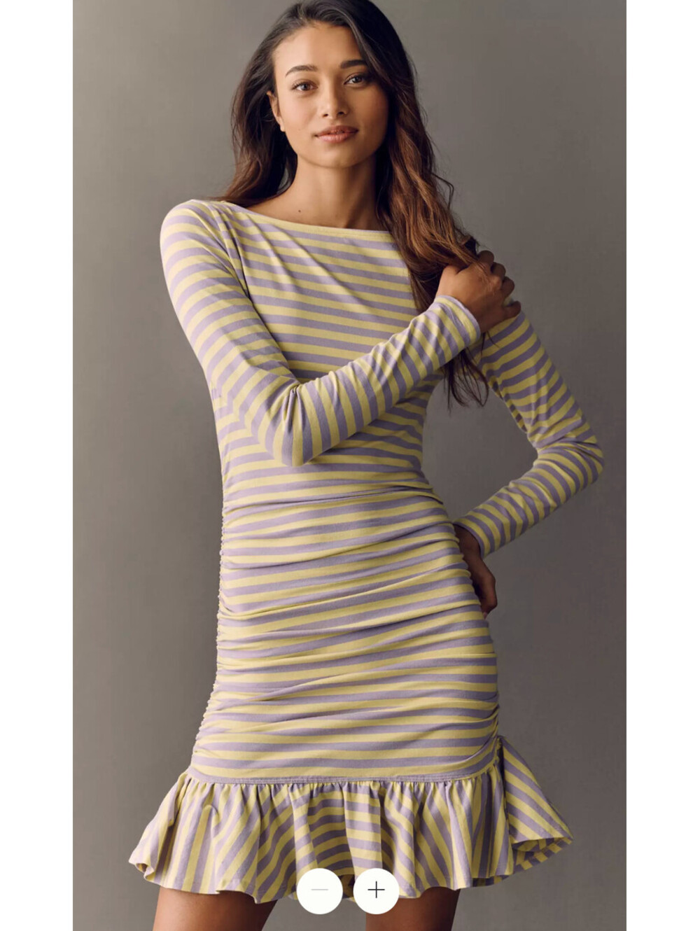 DAILY PRACTICE ANTHROPOLOGIE yellow purple striped cotton mini dress XXS NWT